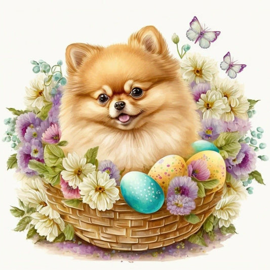 Diamond Painting - Full Round - easter puppy (30*30CM)