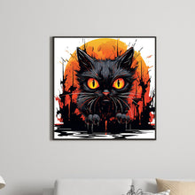 Load image into Gallery viewer, Diamond Painting - Full Round - black cat (30*30CM)
