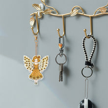 Load image into Gallery viewer, 6 Pcs Winter Snow Owl Double Sided Diamond Painting Keychain Diamond Art Keyring
