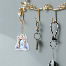 Load image into Gallery viewer, 6 Pcs Winter Snow Owl Double Sided Diamond Painting Keychain Diamond Art Keyring

