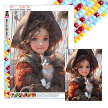 Load image into Gallery viewer, Diamond Painting - Full Square - cute pet girl (30*40CM)
