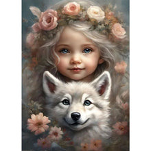 Load image into Gallery viewer, Diamond Painting - Full Square - cute pet girl (30*40CM)
