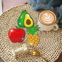 Load image into Gallery viewer, 8 Pcs Acrylic Diamond Painting Coasters Kits with Holder for Beginner (Fruit)
