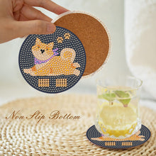 Load image into Gallery viewer, 8 Pcs Acrylic Diamond Painting Coasters with Holder for Beginner (Corgi Puppy)
