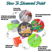 Load image into Gallery viewer, 8 Pcs Acrylic Diamond Painting Coasters with Holder for Beginner (Corgi Puppy)
