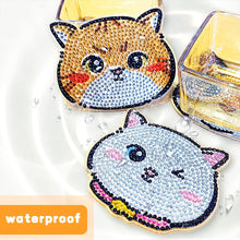 Load image into Gallery viewer, 8 Pcs Acrylic Diamond Painting Coasters Kits with Holder for Beginner (Cat)
