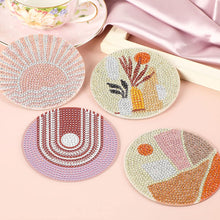 Load image into Gallery viewer, 8 Pcs Acrylic Diamond Painting Coasters Kit with Holder for Beginner (Geometric)
