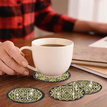 Load image into Gallery viewer, 8 Pcs Acrylic Diamond Painting Coasters with Holder for Beginner (Black Gold)

