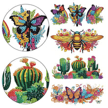 Load image into Gallery viewer, 4 Pcs Animal Cartoon Diamond Sticker Girl Queen Diamond Painting Sticker for Cup
