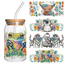 Load image into Gallery viewer, 4 Pcs Animal Cartoon Diamond Sticker Girl Queen Diamond Painting Sticker for Cup
