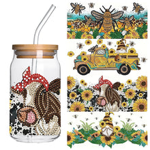 Load image into Gallery viewer, 4 Pcs Animal Cartoon Diamond Sticker Girl Queen Diamond Painting Sticker for Cup
