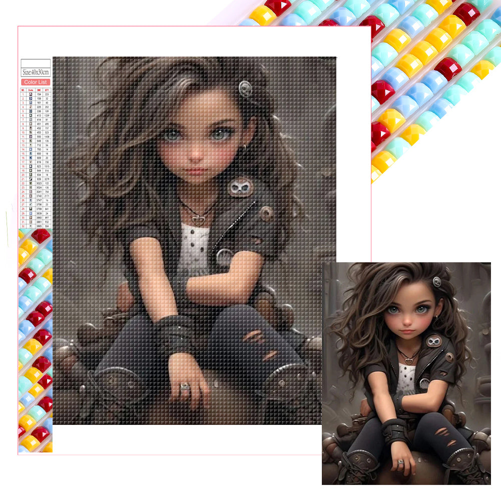 Diamond Painting - Full Square - sweet cool girl (30*40CM)