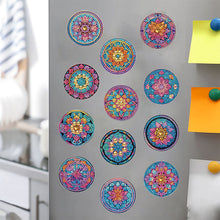 Load image into Gallery viewer, 12 Pcs Diamond Painting Magnets Refrigerator for Adult Kid Beginners (Mandala)
