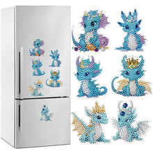 Load image into Gallery viewer, 6 Pcs Diamond Painting Magnets Refrigerator for Adults Kids (Blue Pterosaur)
