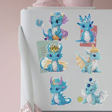 Load image into Gallery viewer, 6 Pcs Diamond Painting Magnets Refrigerator for Adults Kids (Blue Pterosaur)
