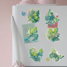 Load image into Gallery viewer, 6 Pcs Diamond Painting Magnets Refrigerator for Adults Kids (Green Butterfly)
