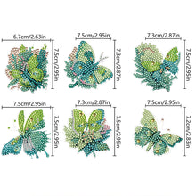 Load image into Gallery viewer, 6 Pcs Diamond Painting Magnets Refrigerator for Adults Kids (Green Butterfly)

