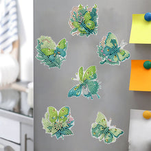 Load image into Gallery viewer, 6 Pcs Diamond Painting Magnets Refrigerator for Adults Kids (Green Butterfly)
