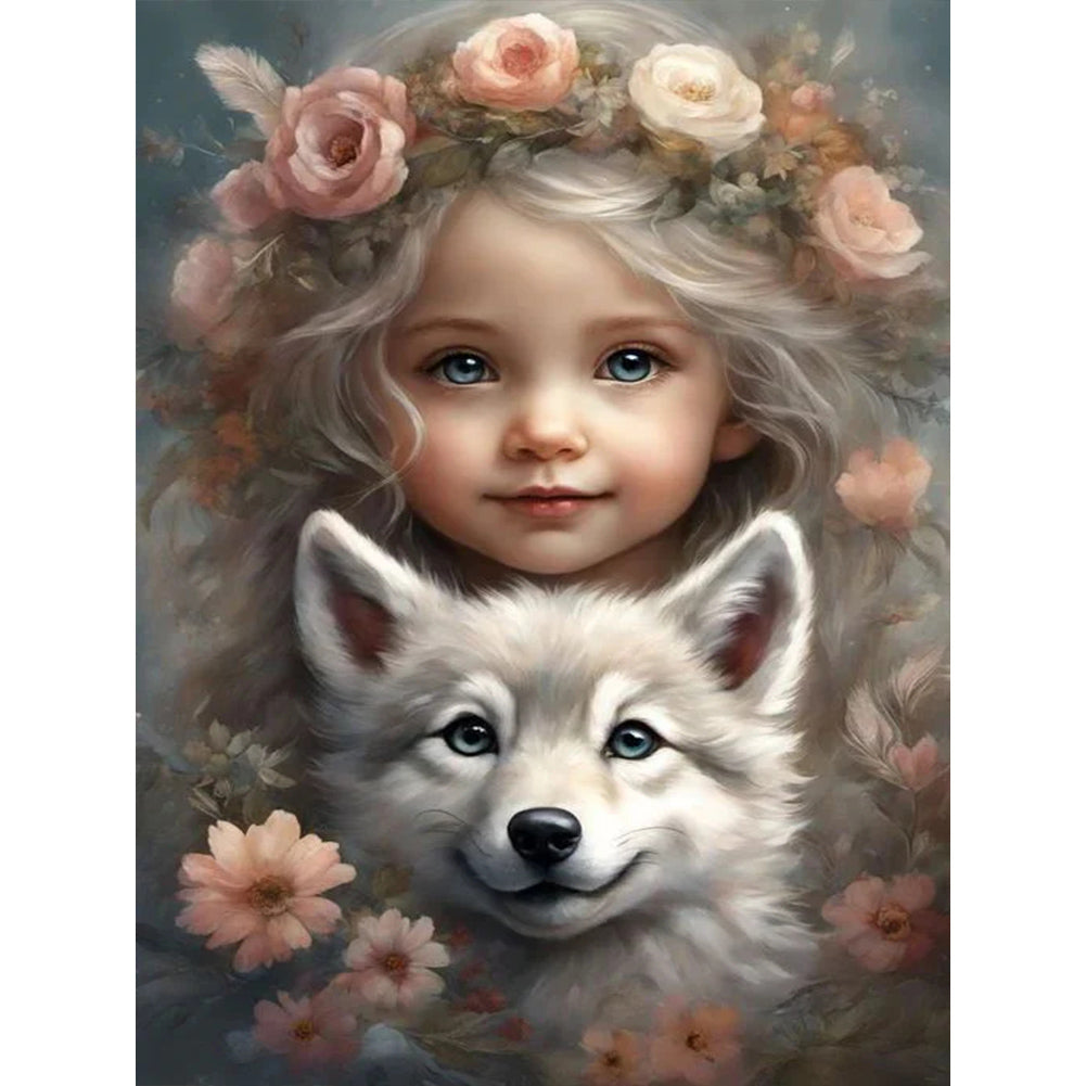 Diamond Painting - Full Round - cute pet girl (30*40CM)