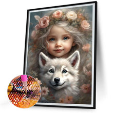 Load image into Gallery viewer, Diamond Painting - Full Round - cute pet girl (30*40CM)
