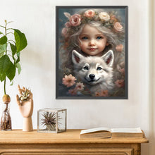 Load image into Gallery viewer, Diamond Painting - Full Round - cute pet girl (30*40CM)
