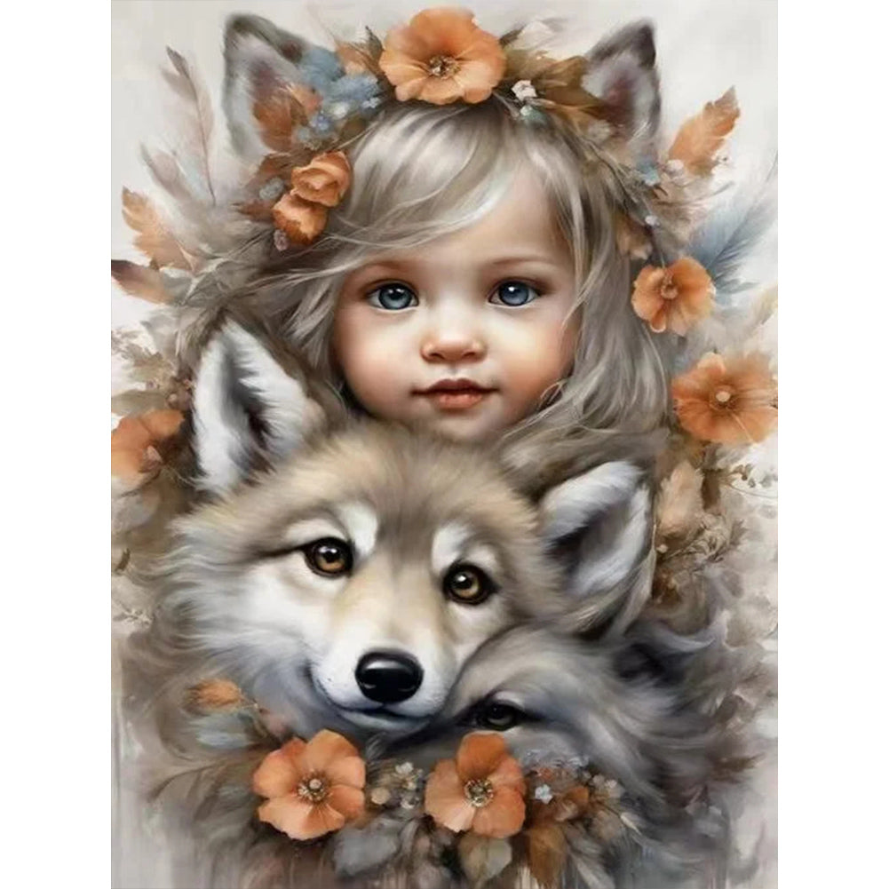 Diamond Painting - Full Round - cute pet girl (30*40CM)