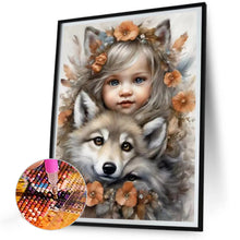 Load image into Gallery viewer, Diamond Painting - Full Round - cute pet girl (30*40CM)
