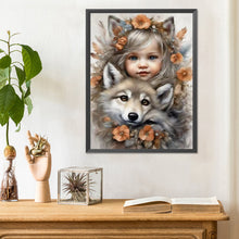 Load image into Gallery viewer, Diamond Painting - Full Round - cute pet girl (30*40CM)
