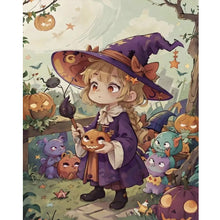 Load image into Gallery viewer, Diamond Painting - Full Round - little witch (40*50CM)
