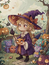 Load image into Gallery viewer, Diamond Painting - Full Round - little witch (40*50CM)
