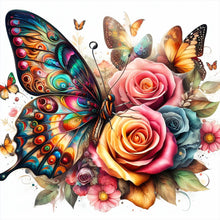 Load image into Gallery viewer, Diamond Painting - Full Round - butterflies and roses (30*30CM)
