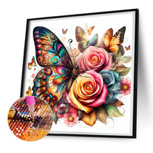 Load image into Gallery viewer, Diamond Painting - Full Round - butterflies and roses (30*30CM)
