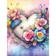 Load image into Gallery viewer, Diamond Painting - Full Round - Hearts and flowers (30*40CM)

