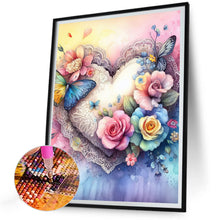 Load image into Gallery viewer, Diamond Painting - Full Round - Hearts and flowers (30*40CM)
