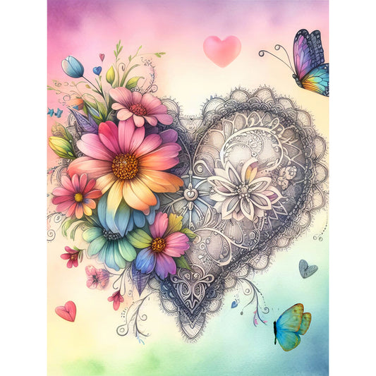 Diamond Painting - Full Round - love flower (30*40CM)