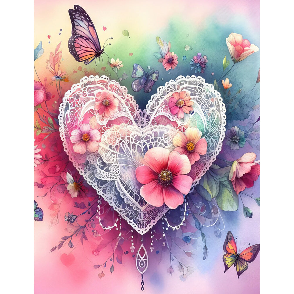 Diamond Painting - Full Round - Hearts and flowers (50*60CM)