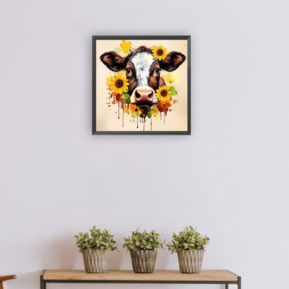Diamond Painting - Full Round - sunflower cow (30*30CM)