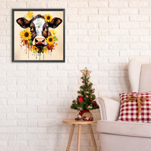 Load image into Gallery viewer, Diamond Painting - Full Round - sunflower cow (30*30CM)
