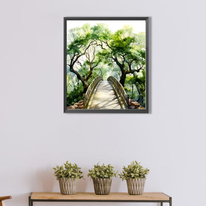 Diamond Painting - Full Round - oak bridge spring forest (40*45CM)