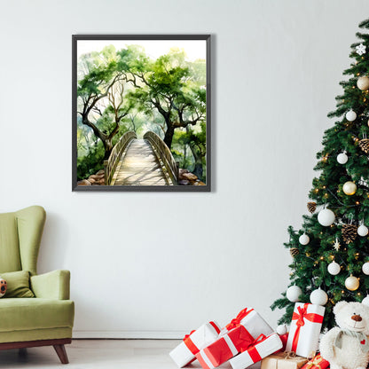 Diamond Painting - Full Round - oak bridge spring forest (40*45CM)
