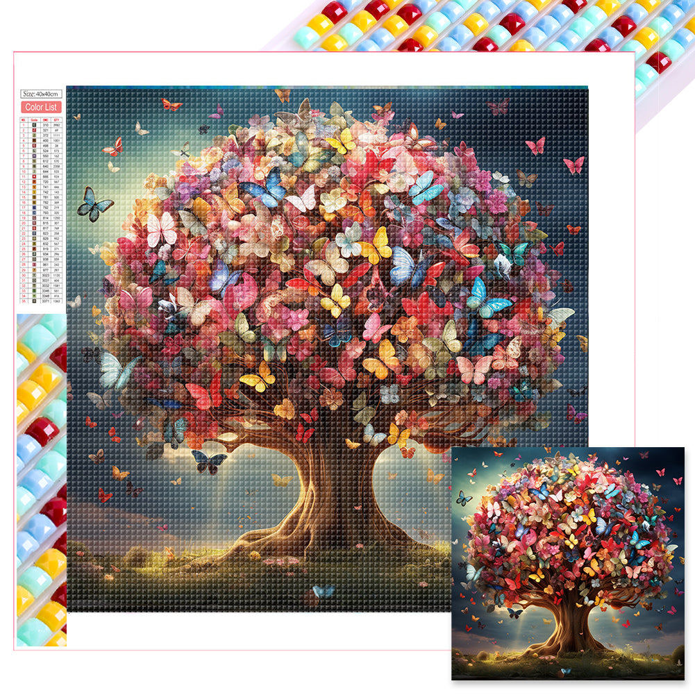 Diamond Painting - Full Square - butterfly tree (40*40CM)
