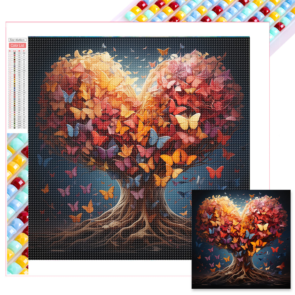 Diamond Painting - Full Square - butterfly tree (40*40CM)