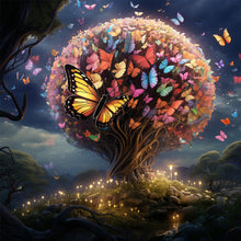 Load image into Gallery viewer, Diamond Painting - Full Square - butterfly tree (40*40CM)
