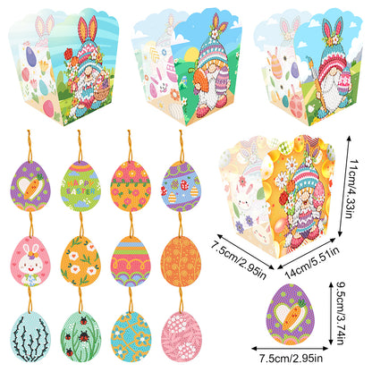 4 Pcs Diamond Painting Easter Boxes Butterfly Sticker for Kids Easter Containers