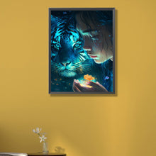 Load image into Gallery viewer, AB Diamond Painting - Full Round - beauty and tiger (40*55CM)
