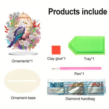 Load image into Gallery viewer, Acrylic Flowers Bird Cage Diamond Painting Tabletop Ornamen for Office Decor
