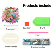 Load image into Gallery viewer, Acrylic Flowers Bird Cage Diamond Painting Tabletop Ornamen for Office Decor
