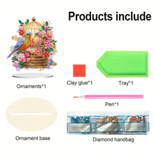 Load image into Gallery viewer, Acrylic Flowers Bird Cage Diamond Painting Tabletop Ornamen for Office Decor
