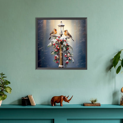 Diamond Painting - Full Round - street light bird (30*30CM)