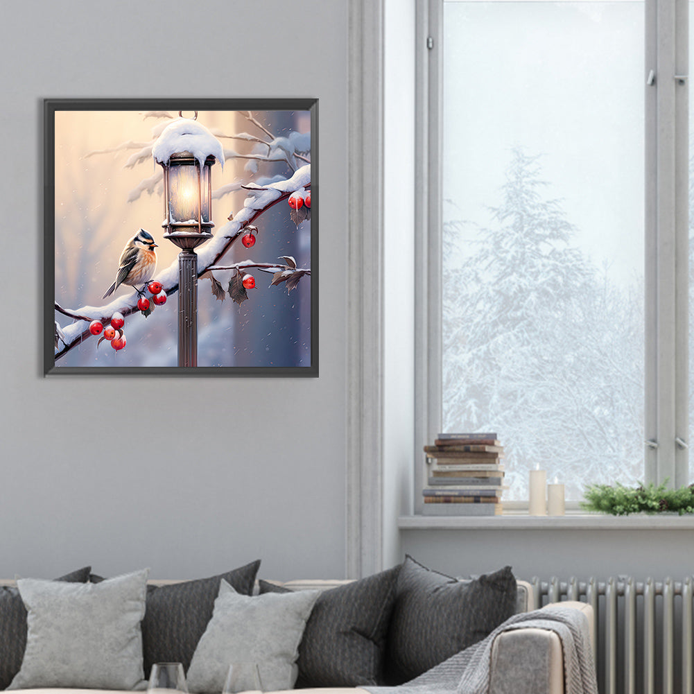 Diamond Painting - Full Round - street light bird (30*30CM)